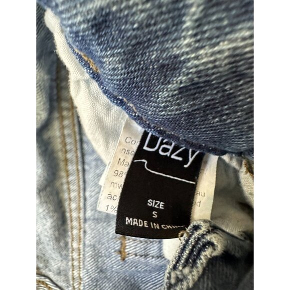 Dazy Women’s Wide Leg High Waisted Blue Denim Jeans Size S Cotton Blend Casual - Picture 4 of 7